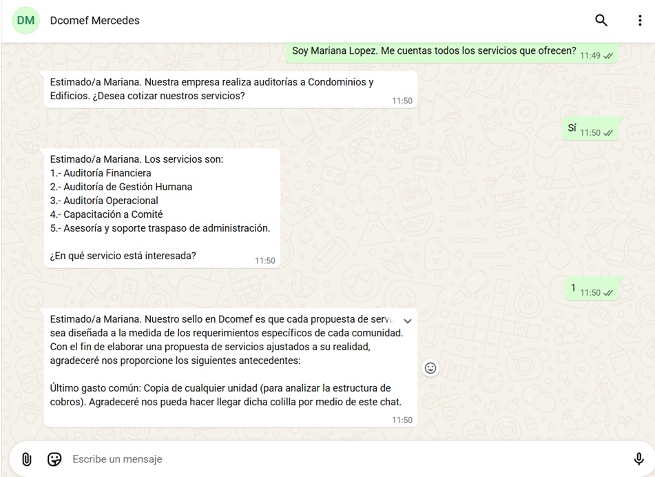 Vista del proyecto Mercedes
